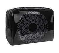 Bolsa de cosméticos de flores de mandalas para mujer, bonita bolsa de maquillaje impermeable, espaciosa, bolsa de aseo de viaje, regalos para niñas, Multicolor 02, 18.5x7.5x13cm/7.3x3x5.1in, Estuche