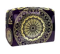 Bolsa de cosméticos de flores de mandalas para mujer, bonita bolsa de maquillaje impermeable, espaciosa, bolsa de aseo de viaje, regalos para niñas, Multicolor 05, 18.5x7.5x13cm/7.3x3x5.1in, Estuche