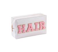 Bolsa de cosméticos de gran capacidad, bolsa de maquillaje impermeable con parches, bolsa organizadora de maquillaje para mujer, bolsa de cosméticos con correa para la muñeca, multicolor