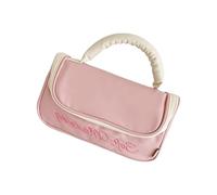 Bolsa de cosméticos de gran capacidad organizada con diseño de lazos, bolsa de aseo de viaje y bolsa de maquillaje portátil, organizador de artículos de aseo de viaje de poliuretano blanco, b, Mass