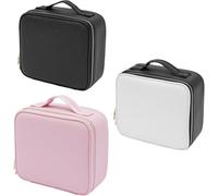 Bolsa de cosméticos de gran capacidad, organizador de maquillaje de viaje, con espejo LED, bolsas de maquillaje portátiles para mujeres, bolsa de maquillaje de viaje, caja de almacenamiento de