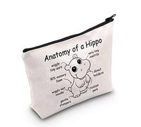 Bolsa de cosméticos de hipopótamos para amantes de los hipopótamos, regalo de anatomía de un hipopótamo, bolsa de maquillaje con cremallera para regalo para amantes de los animales, Anatomía