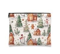 Bolsa de cosméticos de invierno del país de las maravillas, bolsa de maquillaje vintage para mujer, organizador portátil de lona con cremallera, bolsa de aseo de Navidad, Blanco, 7x9 Inch, Invierno
