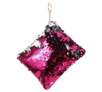 Bolsa de Cosméticos de Lentejuelas Cremallera para Mujer Rosa y Plata