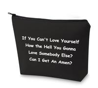 Bolsa de cosméticos de lona inspirada en Drag Race, regalo de orgullo para hermana y mamá, Consigue un amen-bk, Retro