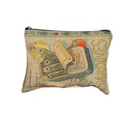 Bolsa de cosméticos de Lona Vintage, Embrague de Maquillaje Simple de Gran Capacidad para Mujeres, sardinas Retro y diseño de Aceite de Oliva, Bolsa de Viaje