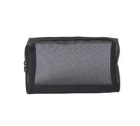 Bolsa de cosméticos de malla transparente con cremallera para mujer, organizador de moda, pequeño, grande, negro, bolsa de maquillaje, 2 unidades, B