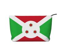 Bolsa de cosméticos de pana con diseño de bandera de Burundi, cierre de cremallera, adecuada para viajes, camping y uso diario