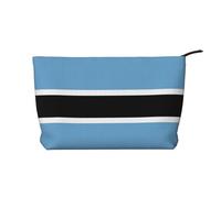 Bolsa de cosméticos de pana con estampado de bandera de Botswana para almacenamiento de cosméticos con cierre de cremallera para viajes, camping y uso diario