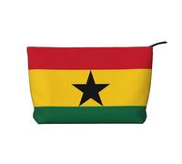 Bolsa de cosméticos de pana de moda con la bandera de Ghana, cierre de cremallera, adecuada para viajes, camping y uso diario