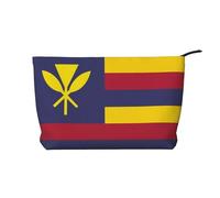 Bolsa de cosméticos de pana para mujer, diseño de bandera del Reino de Hawái, cartera portátil con cremallera, adecuada para viajes y almacenamiento diario de cosméticos,