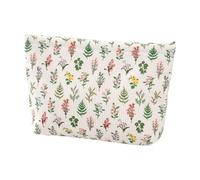 Bolsa de cosméticos de pana suave de alta calidad, organizador de almacenamiento con múltiples compartimentos, bolsa de maquillaje para viajes y viajes diarios, Floral Pattern, As the pic show
