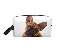 Bolsa de cosméticos de perro y pata de bulldog francés, bolsa de maquillaje, bolsa de aseo de viaje, organizador de brochas de maquillaje, bolsa de almacenamiento para mujeres, color, 5.0cm*10.5cm*20.5cm, Estuche para lápices