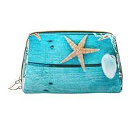 Bolsa de cosméticos de piel con diseño de estrella de mar, bolsa pequeña, con cremallera, estuche para lápices, organizador de artículos de tocador, almacenamiento de belleza y maquillaje para, color, 5.0cm*10.5cm*20.5cm, Estuche para lápices