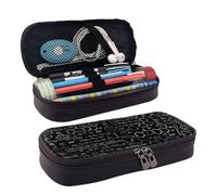 Bolsa de cosméticos de piel con estampado abstracto de ciencia química, funda de piel con solapa, monedero espacioso, bolsa de almacenamiento, negro, talla única, Negro, One Size, Moderno
