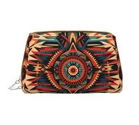 Bolsa de cosméticos de piel con mapa de vectores indios, impermeable, bonita bolsa de aseo de viaje, con cremallera, juego de bolsas de almacenamiento de cosméticos para mujer, color marrón, White,