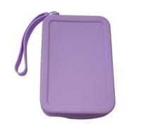 Bolsa de cosméticos de silicona, bolsa rectangular portátil de gran capacidad, monedero cuadrado de silicona, bolsa impermeable para lápiz labial, Purple, 1 unidad