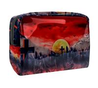 Bolsa de cosméticos de terror Zombie Hands Out of Cemetery para mujer, bolsas de aseo de viaje, bolsa grande de PVC para maquillaje, práctica bolsa organizadora con cremallera, multicolor,