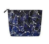 Bolsa de cosméticos de una sola capa impresa que brilla en la oscuridad, material de lino sintético, monedero de gran capacidad, esencial para viajes y viajes de negocios