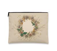 Bolsa de cosméticos de vacaciones, diseño de corona vintage, bolsa de maquillaje portátil para mujer, organizador de artículos de tocador con cremallera pequeña, bolsa de viaje para el cuidado de la