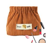 Bolsa De Cosméticos De Vellutoy - Bolsa De Cosmética Linda | Bolsa De Maquillaje De Terciopelo De Costas Para Viajes De Gran Capacidad, Terciopelo Portátil Con Cremallera Versátil Con Bolsillos