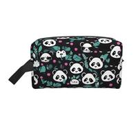Bolsa de cosméticos de viaje, bolsa de almacenamiento con impresión del desierto Sahara, organizador portátil de artículos de tocador y maquillaje para mujeres, hombres, uso diario, Panda Cute Face
