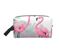 Bolsa de cosméticos de viaje, bolsa de almacenamiento con impresión del desierto Sahara, organizador portátil de artículos de tocador y maquillaje para mujeres, hombres, uso diario, Flamenco rosa