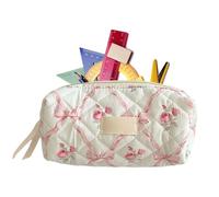 Bolsa de cosméticos de viaje, bolsa de papelería portátil floral, bolsa impermeable para lápices, resistente al desgaste, para el trabajo, viajes, escuela, Pink, Refer to description, Unisex