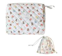 Bolsa de cosméticos de viaje de 1 pieza con bolsa de almacenamiento de 1 pieza, bolsa de cosméticos con diseño floral de algodón, bolsa de cosméticos portátil, bolsa de cosméticos de embrague, bonita