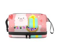 Bolsa de cosméticos de viaje de gran capacidad, a Little Just for You Cartoon Alpaca-01, bolsa de maquillaje, bolsa de maquillaje impermeable, Varios colores, 27x15x14 cm/10.6x5.9x5.5 in