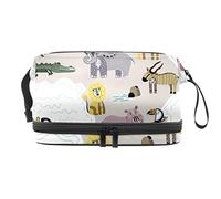 Bolsa de cosméticos de viaje de gran capacidad, animal salvaje de África, bolsa de maquillaje, bolsa de maquillaje impermeable, Varios colores, 27x15x14 cm/10.6x5.9x5.5 in