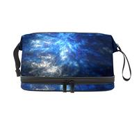 Bolsa de cosméticos de viaje de gran capacidad, azul trueno, bolsa de maquillaje, bolsa de maquillaje impermeable, Varios colores, 27x15x14 cm/10.6x5.9x5.5 in