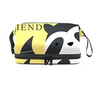 Bolsa de cosméticos de viaje de gran capacidad, Be My Happy Friend Raccoon-01, bolsa de maquillaje, bolsa de maquillaje impermeable, Varios colores, 27x15x14 cm/10.6x5.9x5.5 in