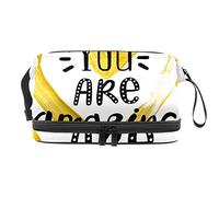 Bolsa de cosméticos de viaje de gran capacidad, bolsa de maquillaje, bolsa de maquillaje impermeable, corazón que eres increíble corona, Varios colores, 27x15x14 cm/10.6x5.9x5.5 in