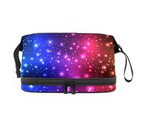 Bolsa de cosméticos de viaje de gran capacidad, bolsa de maquillaje, bolsa de maquillaje impermeable, colorido brillo estrellado galaxia, Varios colores, 27x15x14 cm/10.6x5.9x5.5 in