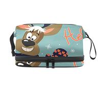 Bolsa de cosméticos de viaje de gran capacidad, bolsa de maquillaje, bolsa de maquillaje impermeable, Hello Christmas Raindeer, Varios colores, 27x15x14 cm/10.6x5.9x5.5 in