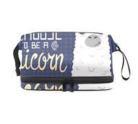 Bolsa de cosméticos de viaje de gran capacidad, bolsa de maquillaje, bolsa de maquillaje impermeable, I Choose To Be a Unicorn Funny Alpaca, Varios colores, 27x15x14 cm/10.6x5.9x5.5 in