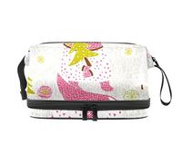 Bolsa de cosméticos de viaje de gran capacidad, bolsa de maquillaje, bolsa de maquillaje impermeable, lindo zorro I Love Christmas, Varios colores, 27x15x14 cm/10.6x5.9x5.5 in