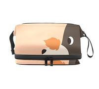 Bolsa de cosméticos de viaje de gran capacidad, bolsa de maquillaje, organizador de bolsa de maquillaje impermeable, el otoño está aquí dibujado a mano oso-01, Varios colores, 27x15x14 cm/10.6x5.9x5.5 in