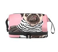 Bolsa de cosméticos de viaje de gran capacidad, bolsa de maquillaje, organizador de bolsa de maquillaje impermeable, divertida corona de perro de caricatura, mi pequeña princesa, Varios colores, 27x15x14 cm/10.6x5.9x5.5 in