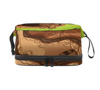 Bolsa de cosméticos de viaje de gran capacidad, bolsa de maquillaje, organizador de bolsa de maquillaje impermeable, conejillo de indias que vive bajo tierra, Varios colores, 27x15x14 cm/10.6x5.9x5.5 in