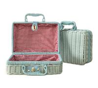 Bolsa de cosméticos de viaje de gran capacidad, caja de regalo, bolsas de maquillaje, organizador portátil para mujeres y niñas, bolsa de maquillaje pequeña y bonita, Blue, 30X21X13CM