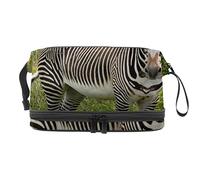 Bolsa de cosméticos de viaje de gran capacidad, cebra animal de África salvaje, bolsa de maquillaje, bolsa de maquillaje impermeable, Varios colores, 27x15x14 cm/10.6x5.9x5.5 in
