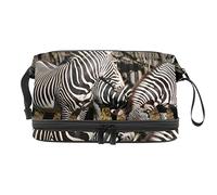 Bolsa de cosméticos de viaje de gran capacidad, cebra de animales salvajes de África, bolsa de maquillaje, bolsa de maquillaje impermeable, Varios colores, 27x15x14 cm/10.6x5.9x5.5 in