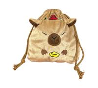 Bolsa de cosméticos de viaje de gran capacidad con cordón de ajuste, accesorios de maquillaje, organizadores, regalos, bolsa de aseo de viaje con cordón, God of Wealth Capy D, Talla única