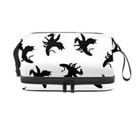 Bolsa de cosméticos de viaje de gran capacidad, diseño de dragón animal, bolsa de maquillaje, bolsa de maquillaje impermeable, Varios colores, 27x15x14 cm/10.6x5.9x5.5 in