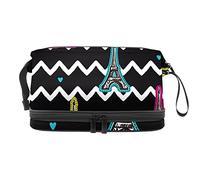 Bolsa de cosméticos de viaje de gran capacidad, diseño de la Torre Eiffel de París, bolsa de maquillaje, organizador impermeable, Varios colores, 27x15x14 cm/10.6x5.9x5.5 in