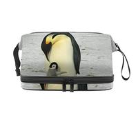 Bolsa de cosméticos de viaje de gran capacidad, diseño de pingüinos para bebés y padres, bolsa de maquillaje, bolsa de maquillaje impermeable, Varios colores, 27x15x14 cm/10.6x5.9x5.5 in