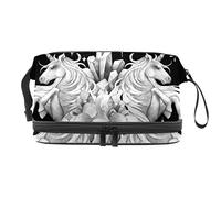 Bolsa de cosméticos de viaje de gran capacidad, diseño de unicornio, hadas, magia, bolsa de maquillaje, bolsa de maquillaje impermeable, Varios colores, 27x15x14 cm/10.6x5.9x5.5 in