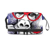 Bolsa de cosméticos de viaje de gran capacidad, divertida gorila monkey I Am Cool, bolsa de maquillaje, bolsa de maquillaje impermeable, Varios colores, 27x15x14 cm/10.6x5.9x5.5 in
